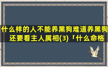 什么样的人不能养黑狗难道养黑狗还要看主人属相(3)「什么命格不能养黑狗 🌲 和白狗」